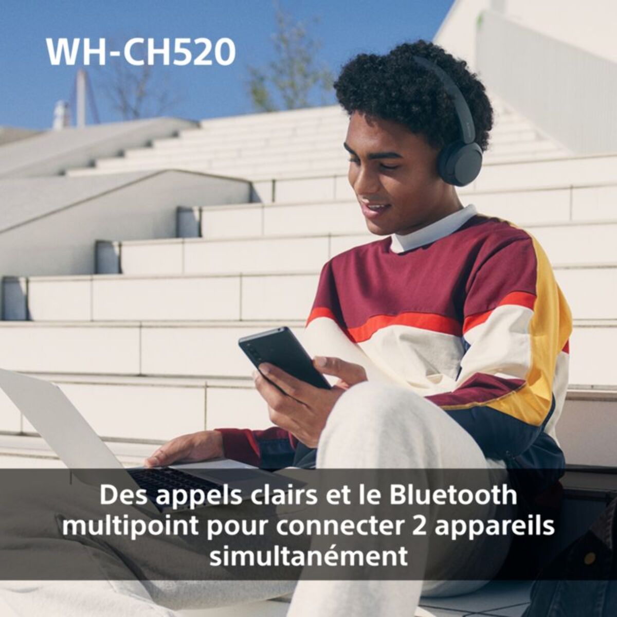 Casque SONY WH-CH520 Crème