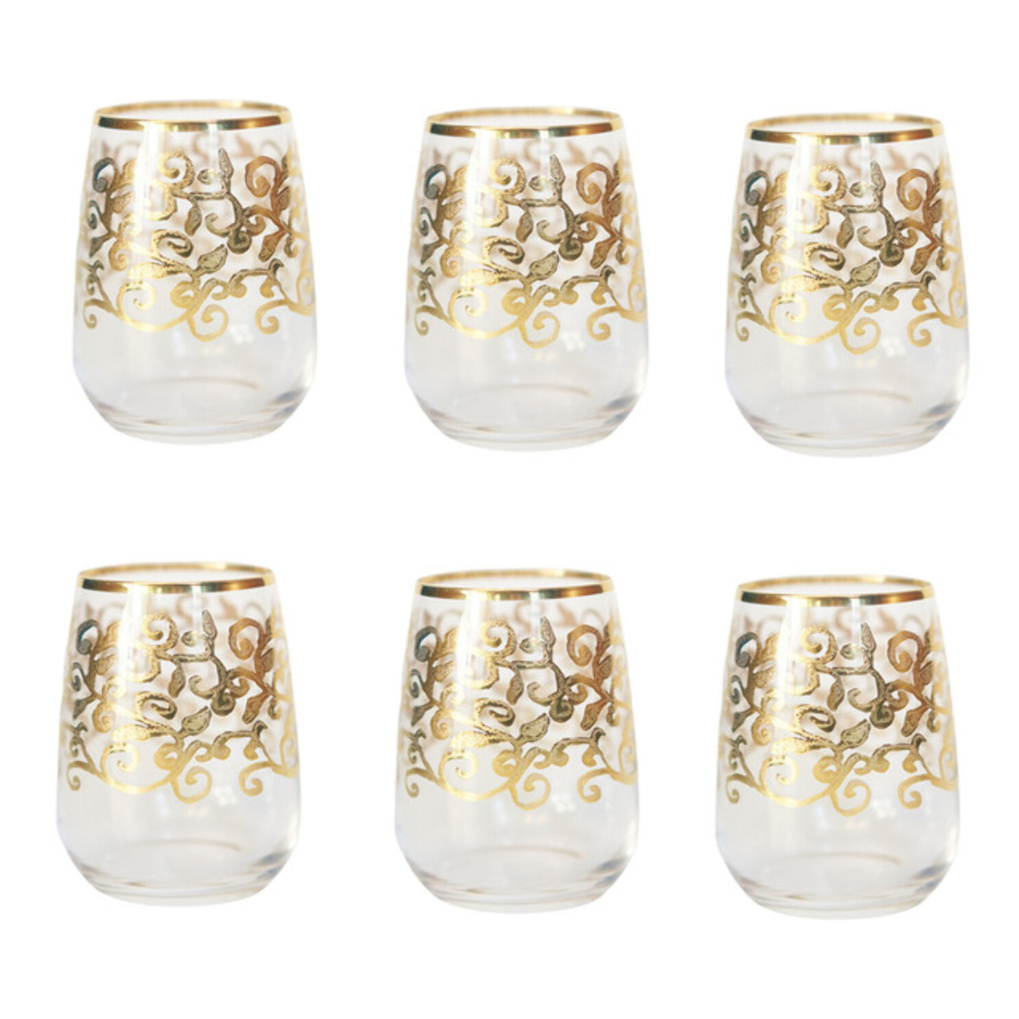 Set 6 bicchieri da acqua Gold Barocco