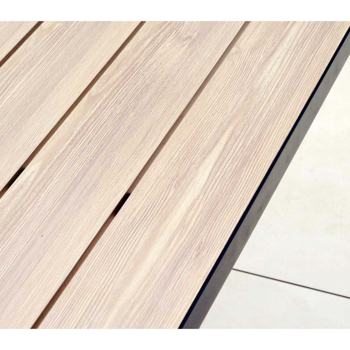 Ensemble table et chaises de jardin  - effet bois - OLERON