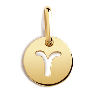 Charm Mini Medallion Zodiaco Plata Baño Oro
