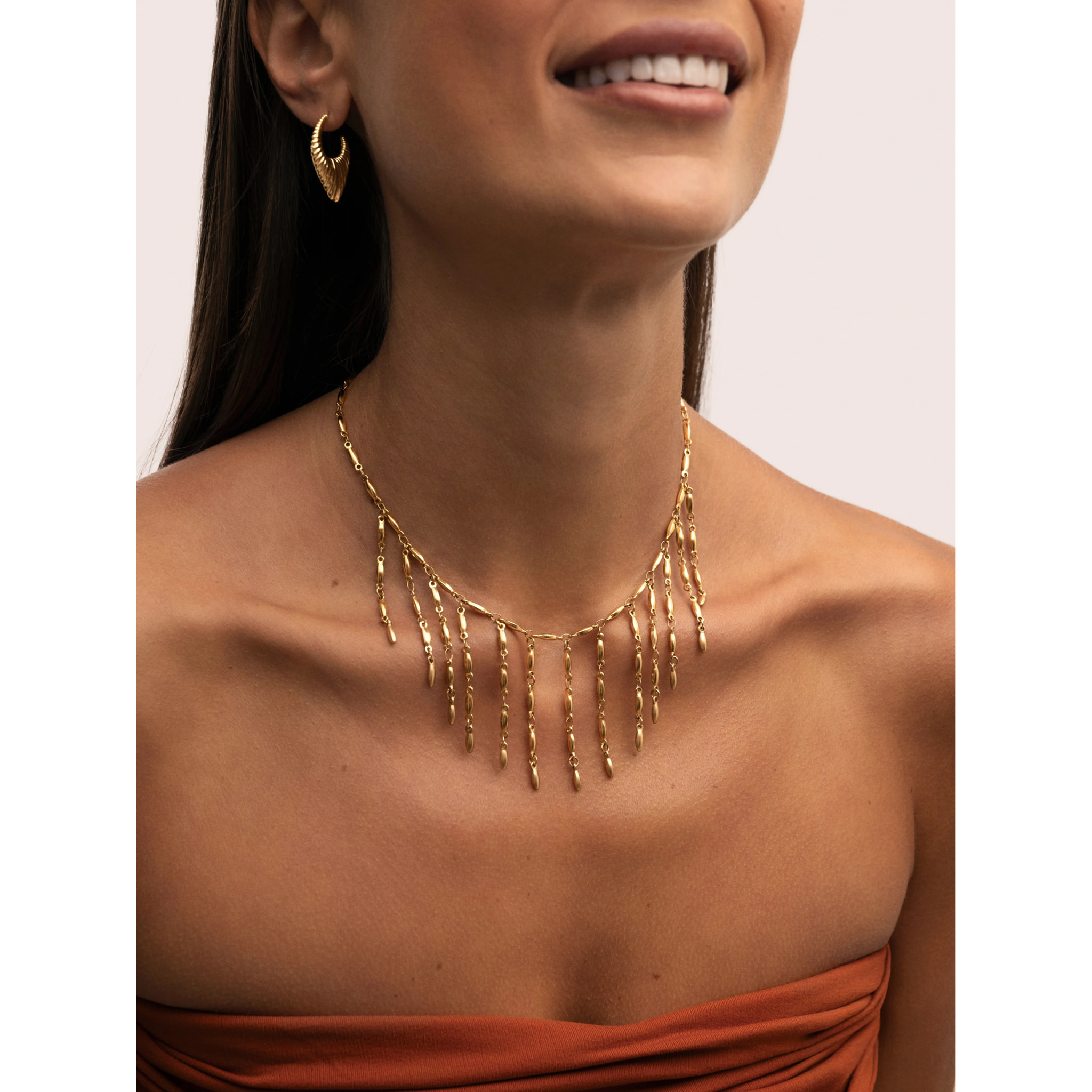 Collar Zafira Acero Baño Oro