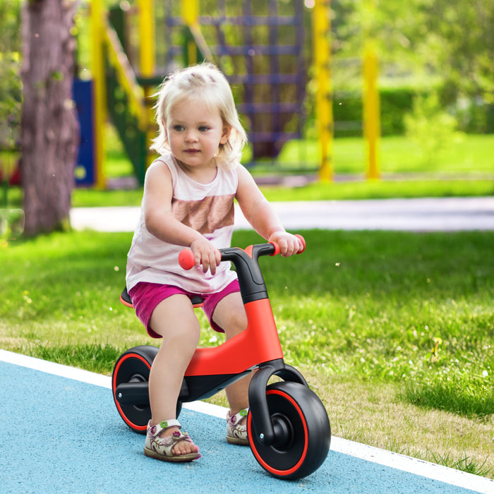 Bicicleta sin Pedales para Niños de + 18 Meses Triciclo Infantil para Bebé con Sillín Ajustable en 30-36,5 cm Ruedas de Ø19 cm Carga 25 kg 66,5x34x46,5 cm Rojo