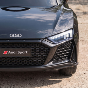 Coche Eléctrico para Niños Audi R8 Spyder Coche de Batería Litio 12V con Mando a Distancia 2,4 G 2 Motores Arranque Suave Suspensión Trasera Música Bocina USB Faros LED +3 Años 3-5km/h Negro