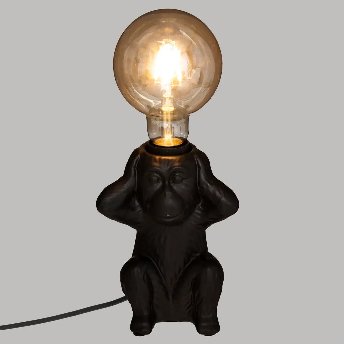 Lampe socle "Singe" noire - céramique H17 cm