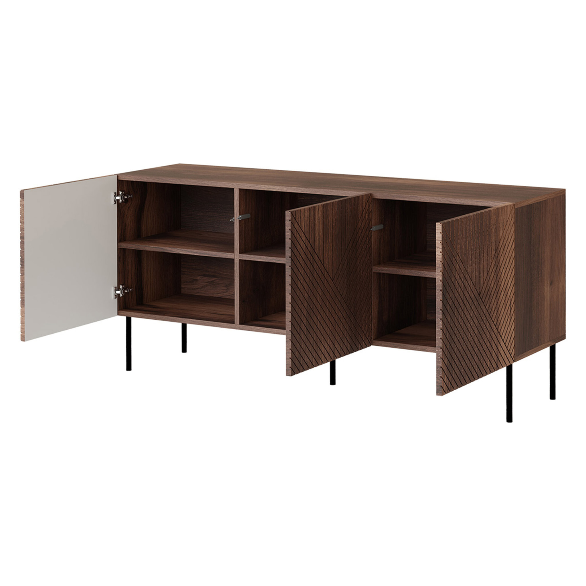 Salvador - buffet bas - effet bois - 3 portes - 150 cm - Bois