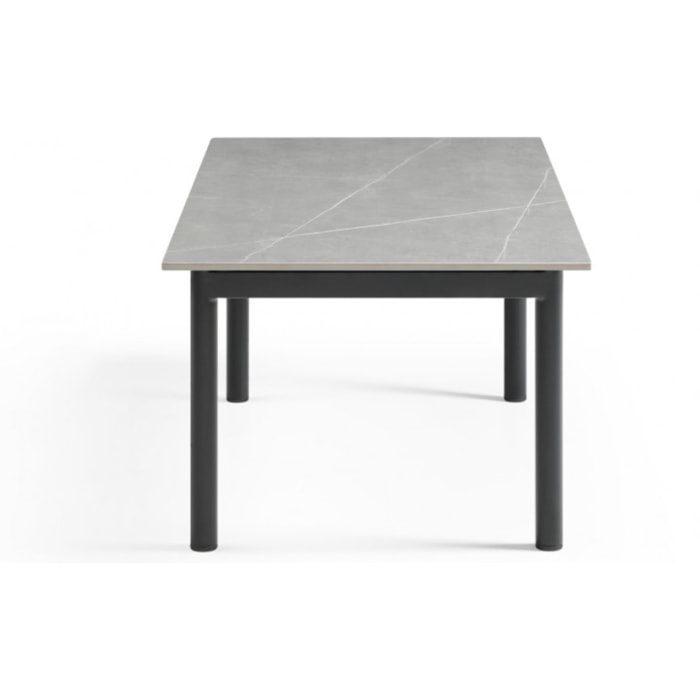 Table basse en céramique 120x60cm marbre grey - 7 piètements - UNIK