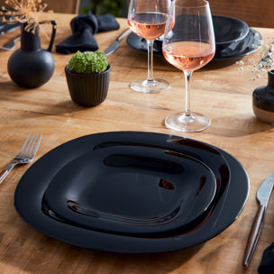 6 platos hondos negros 23,7 x 21,2 cm Carine - Luminarc
