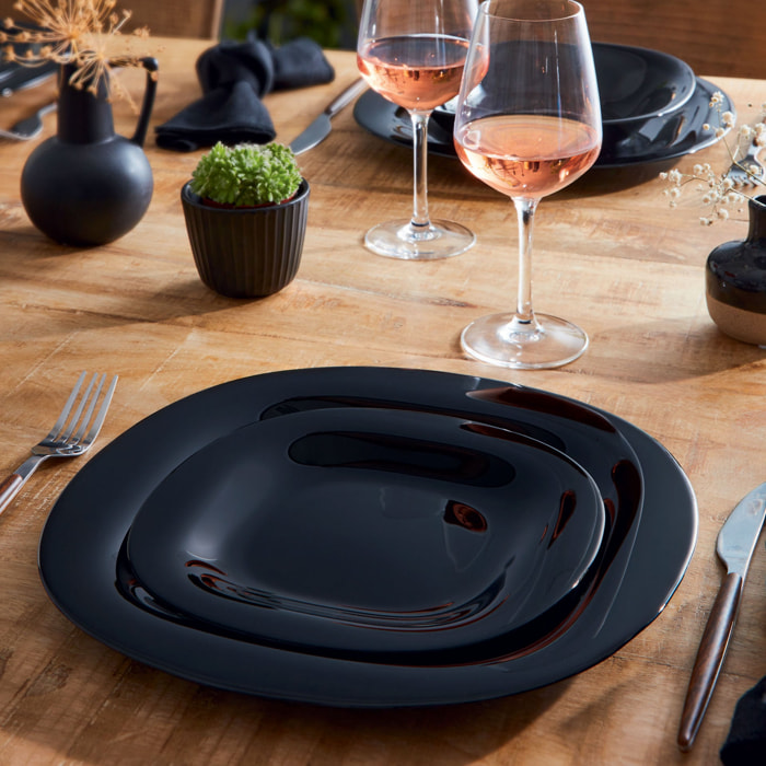 6 platos hondos negros 23,7 x 21,2 cm Carine - Luminarc