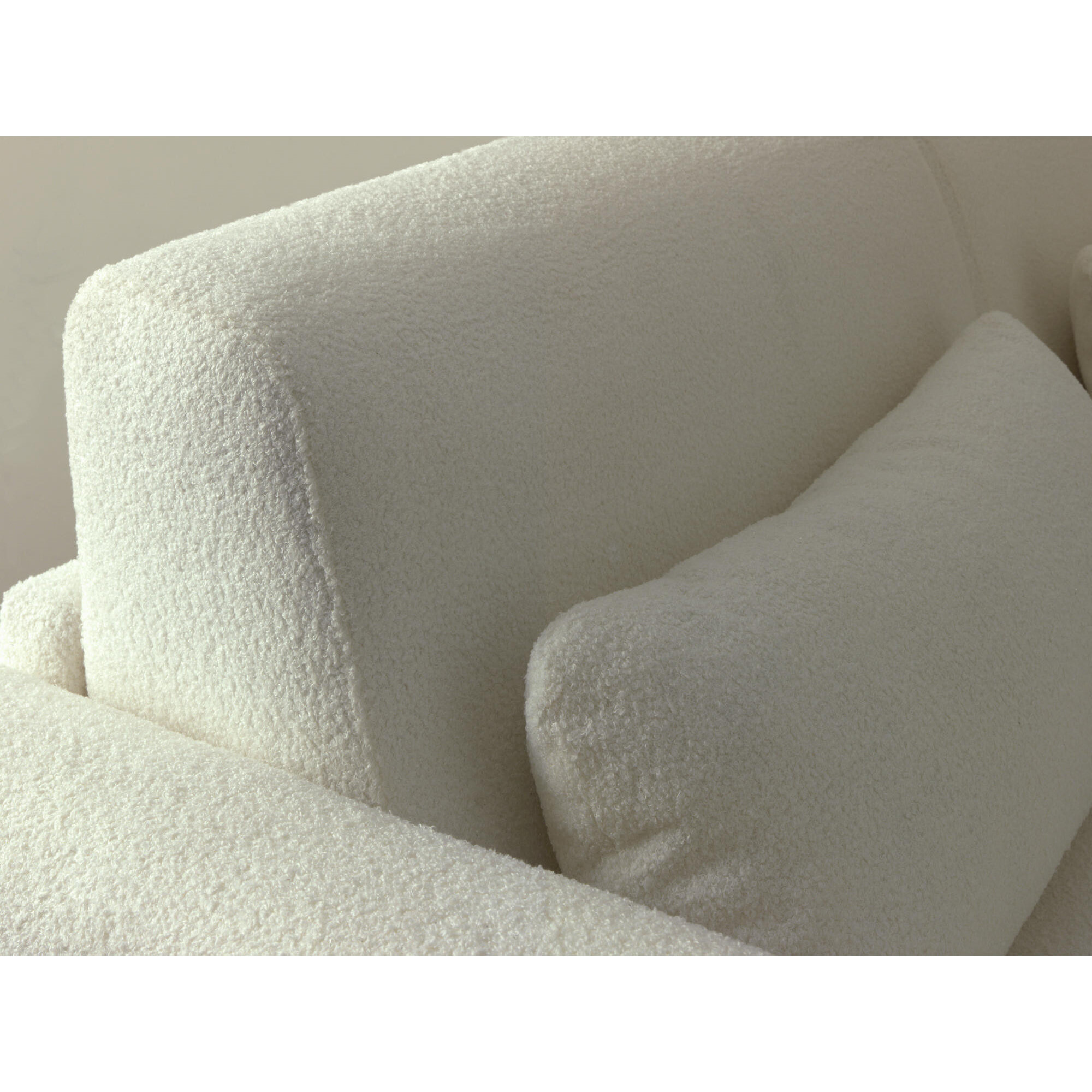 Owen - canapé 3 places convertible express couchage quotidien 140 cm matelas 12 cm en tissu bouclette - Beige