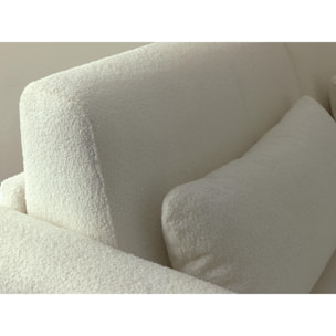 Owen - canapé 3 places convertible express couchage quotidien 140 cm matelas 12 cm en tissu bouclette - Beige