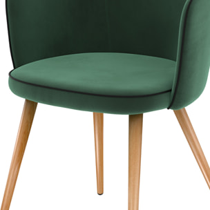 Chaise Chiara en velours vert (lot de 2)