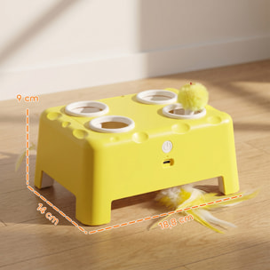 Jouet interactif chat rechargeable 3 modes réglables jaune