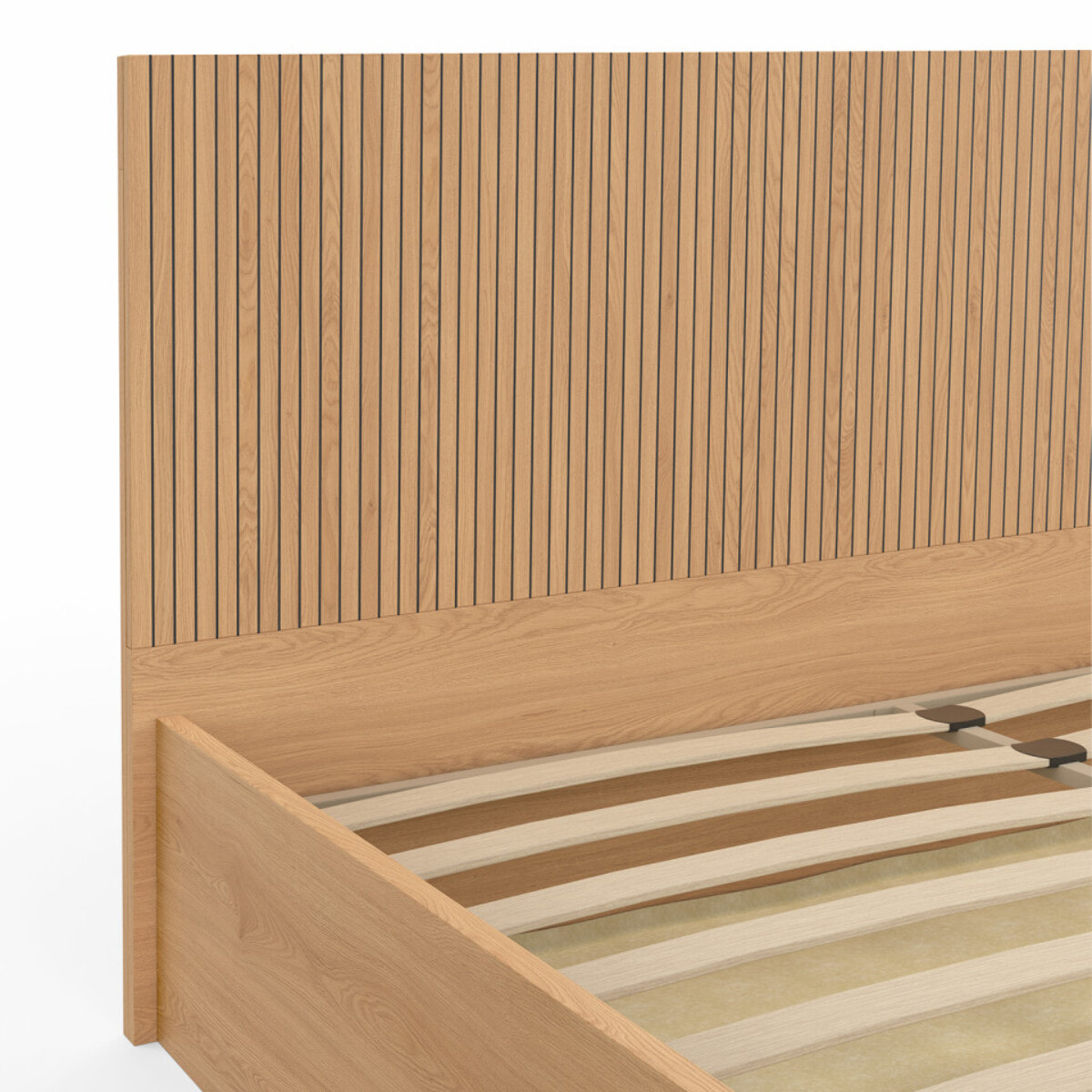 Lit coffre Faustine 140x190cm tête de lit lattes