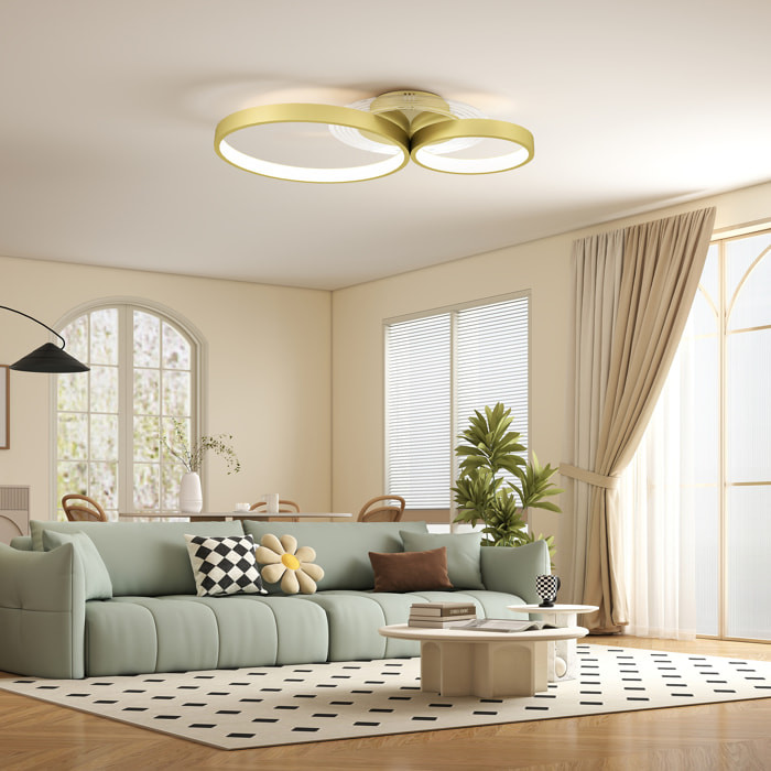 Lámpara de Techo LED 40W Plafón LED Techo Moderno 3000 K/4000 K/6500 K para Dormitorio Salón Cocina Comedor Dorado