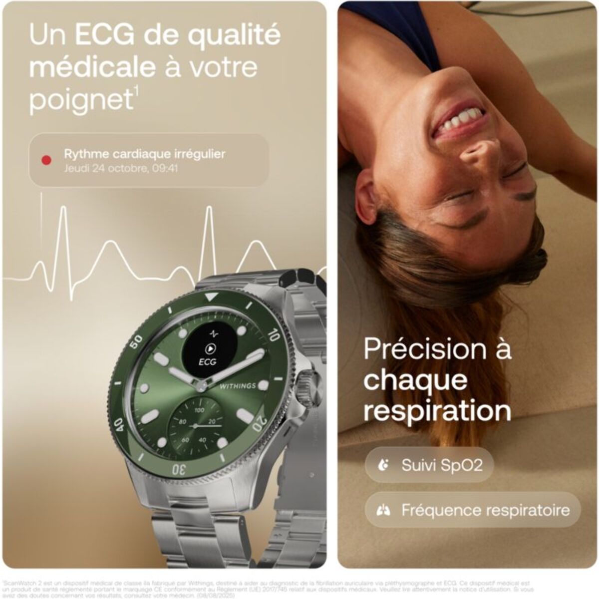 Montre santé WITHINGS Scanwatch Nova verte