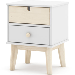 Table de chevet enfant 2 tiroirs en bois - LUCY