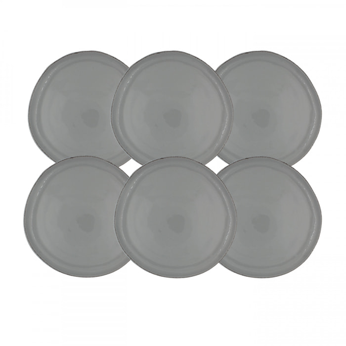 Lot de 6 grandes assiettes, GALET
