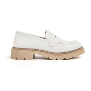 Mocassino con fascia penny - BIANCO