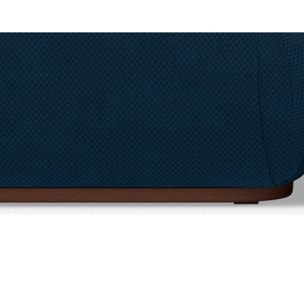 Penelope - canapé droit modulable 4 places en velours texturé - Bleu