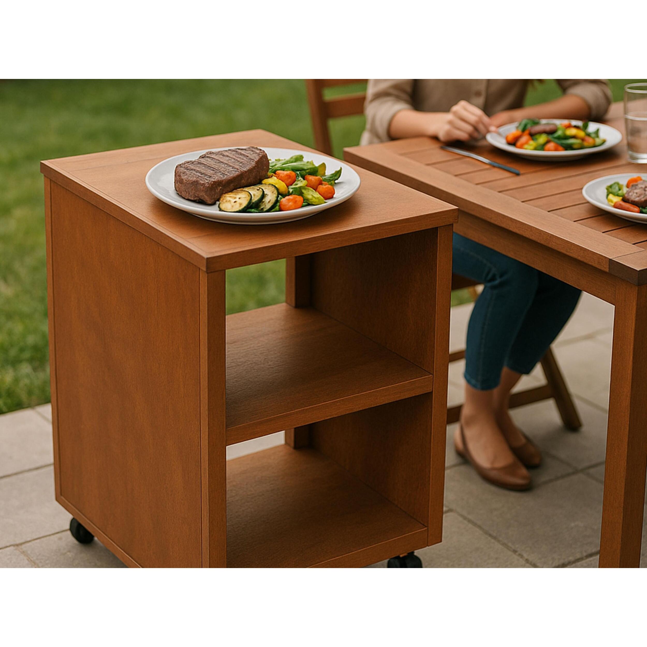 Mesa auxiliar para barbacoa en acero corten EFP TABLE RACK PURLINE