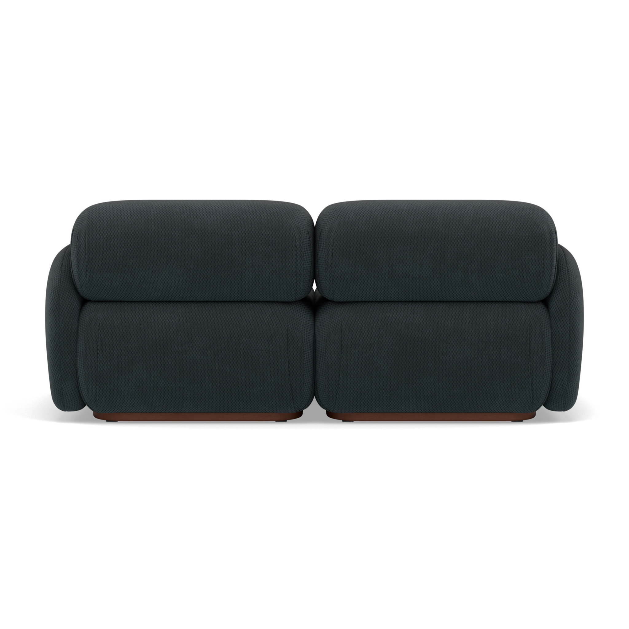 Penelope - canapé droit modulable 2 places en velours texturé - Noir