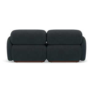 Penelope - canapé droit modulable 2 places en velours texturé - Noir