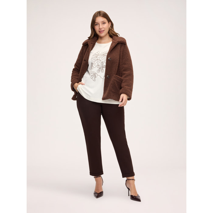 Fiorella Rubino - Pantaloni Balloon in Punto Milano - Marrone