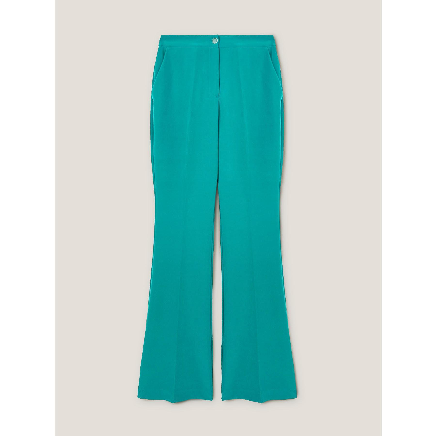 Motivi - Pantalones flare de tejido técnico - Verde