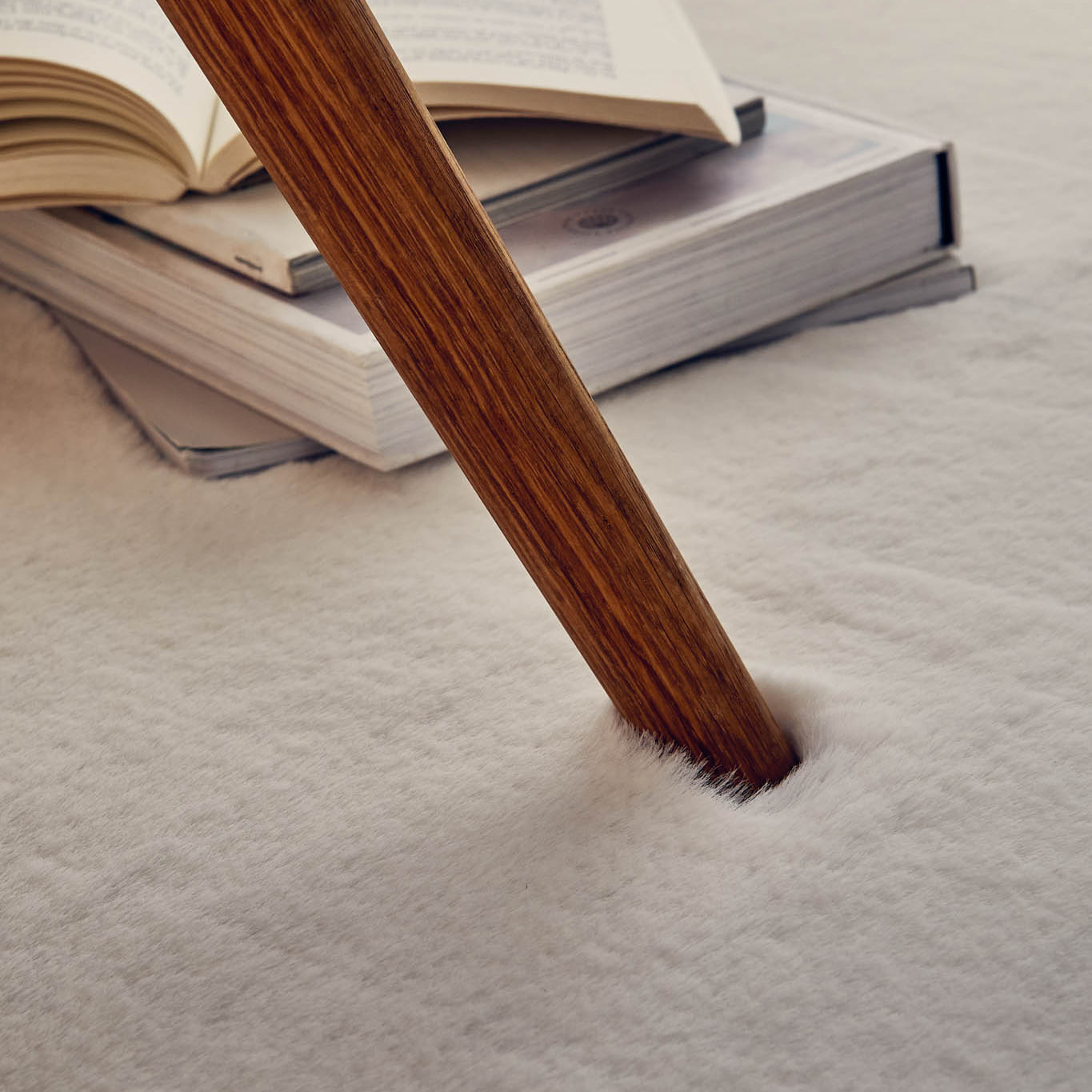 AVA - Tapis doux à poils longs lavable en machine - Blanc