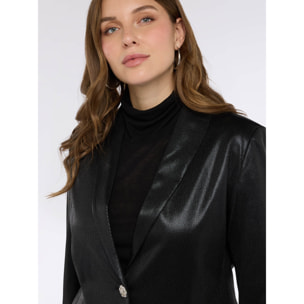 Fiorella Rubino - Blazer rilassato in jersey lurex - Nero