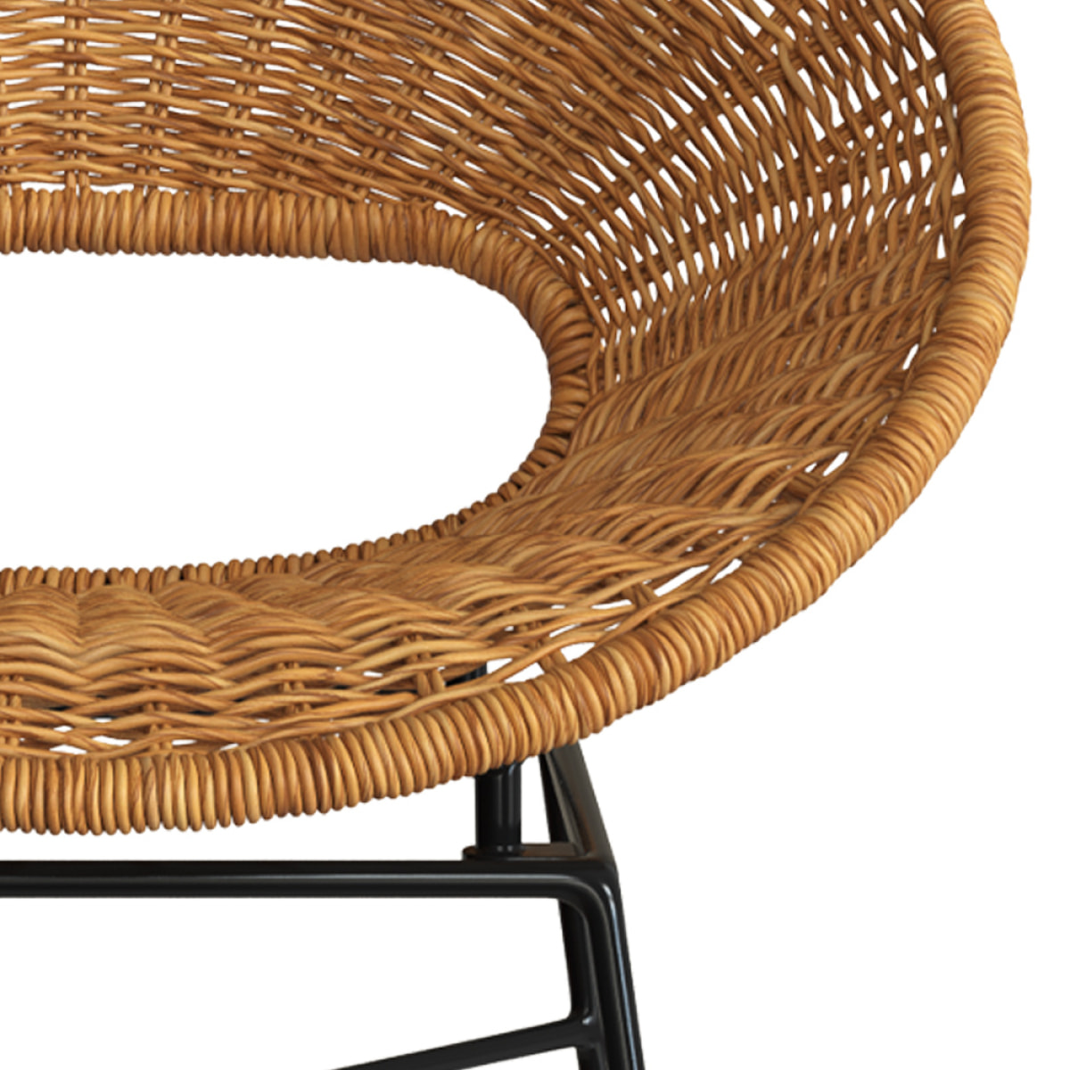Lot de 2 tabourets pour îlot central 65 cm en résine tressée - Rava