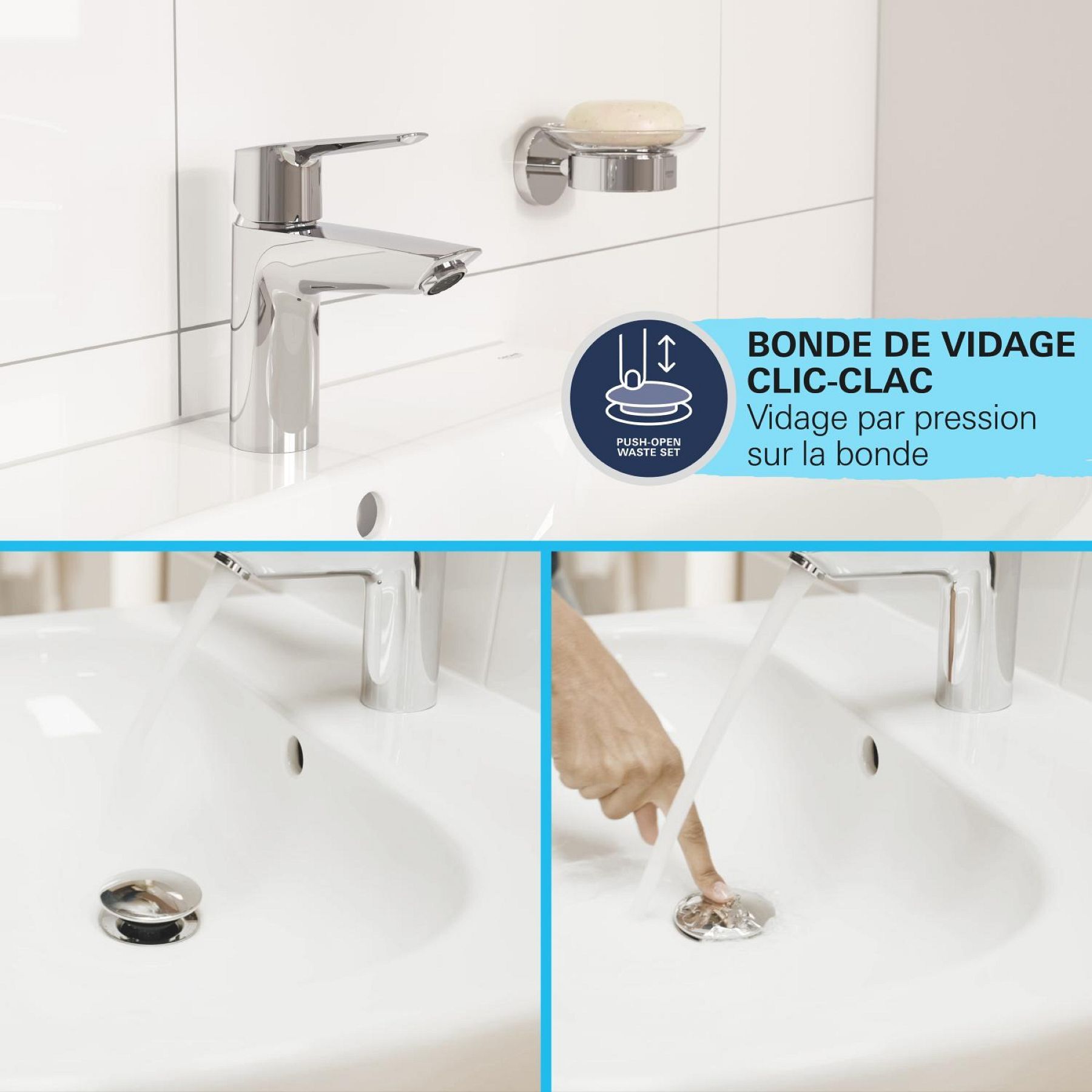 Mitigeur monocommande Lavabo Start QuickFix, Taille S, chromé