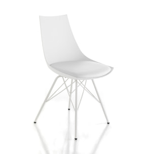 Lot de 2 chaises de salle à manger Tomasucci, KIKI, en polypropylène, blanc, 47 × 53 × 81 cm