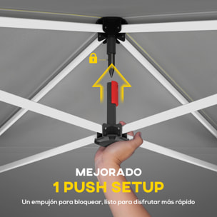 Carpa Plegable 3x3 m, Pop-up, con 4 Laterales Extraíbles, Cenador de Jardín con UPF50+, Bloqueo Central, Altura Ajustable, Bolsa de Transporte, Sacos Arena, Gazebo para Exterior, Gris Oscuro