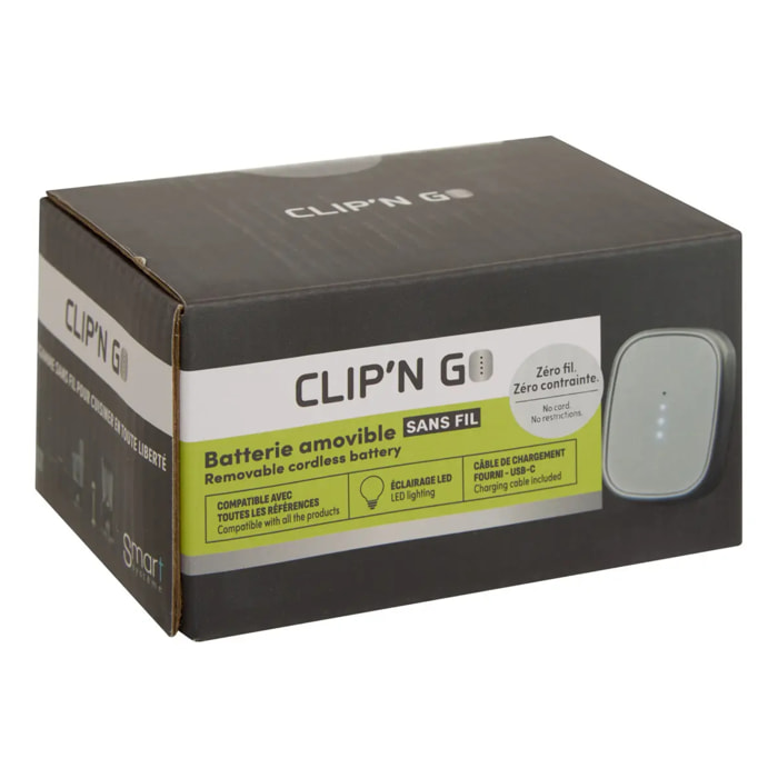 Batterie amovible Clip n go 6,5x3,7x9cm argent