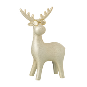 J-Line figurine Renne - porcelaine - blanc/or - large