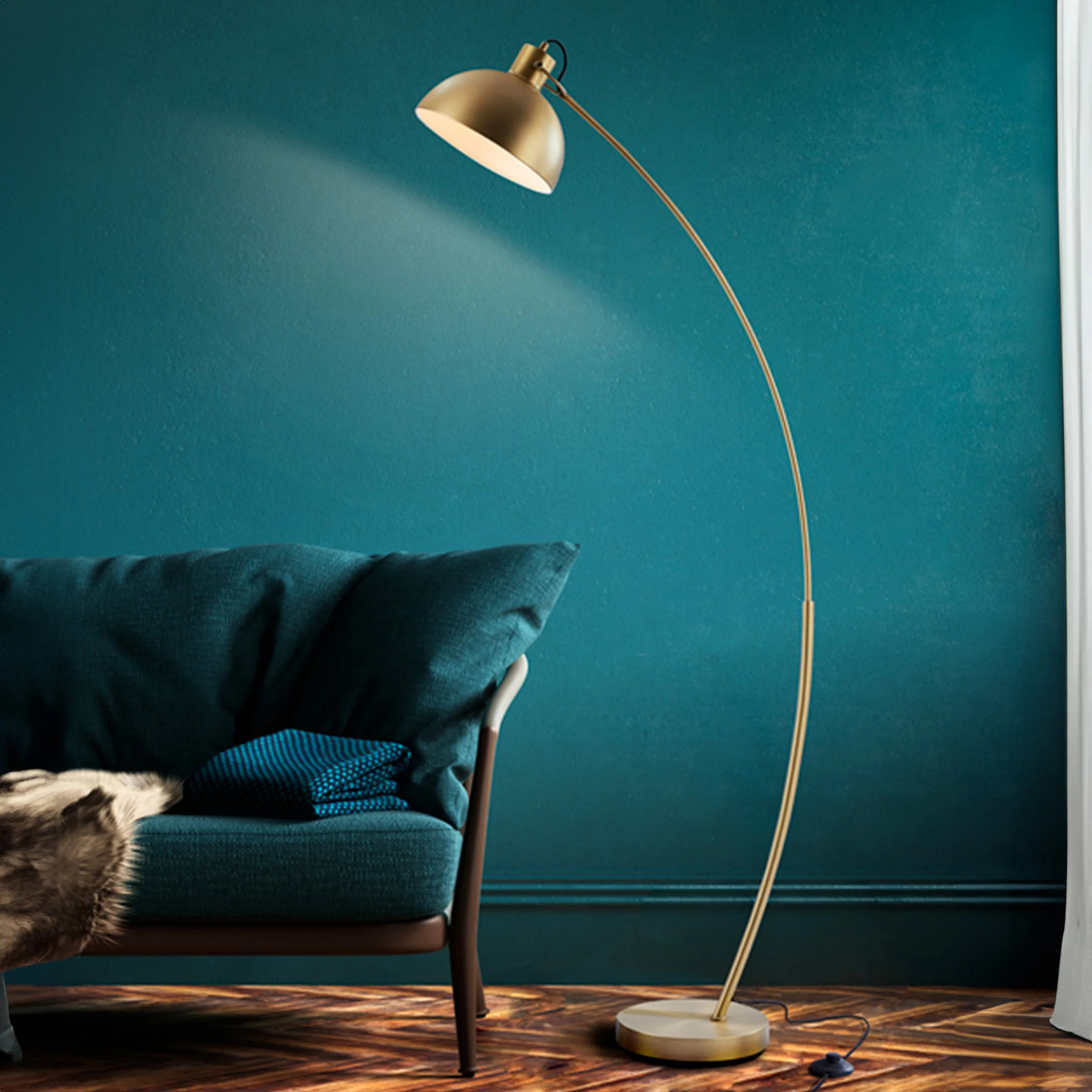 Lampadaire en métal couleur laiton - Jersey