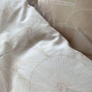 Parure housse de couette 3pcs 100% coton lyocell 57fils plage revers.