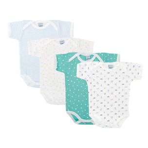 Pack 4 Body Basico Manga Corta