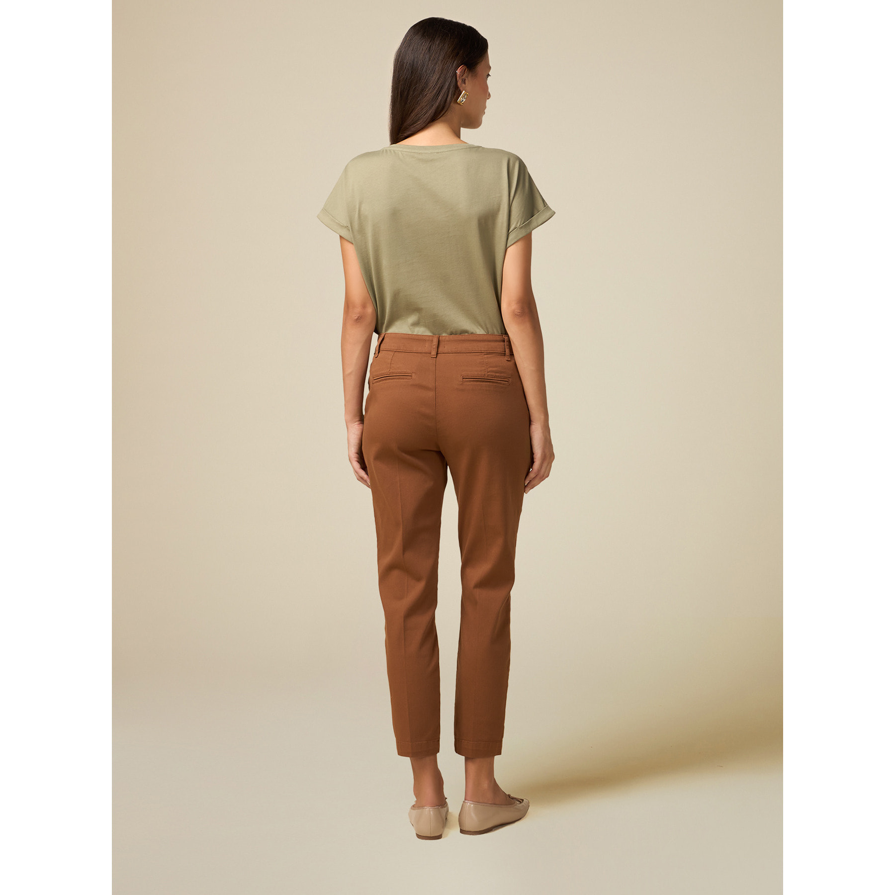 Oltre - Pantaloni chino in cotone - Marrone