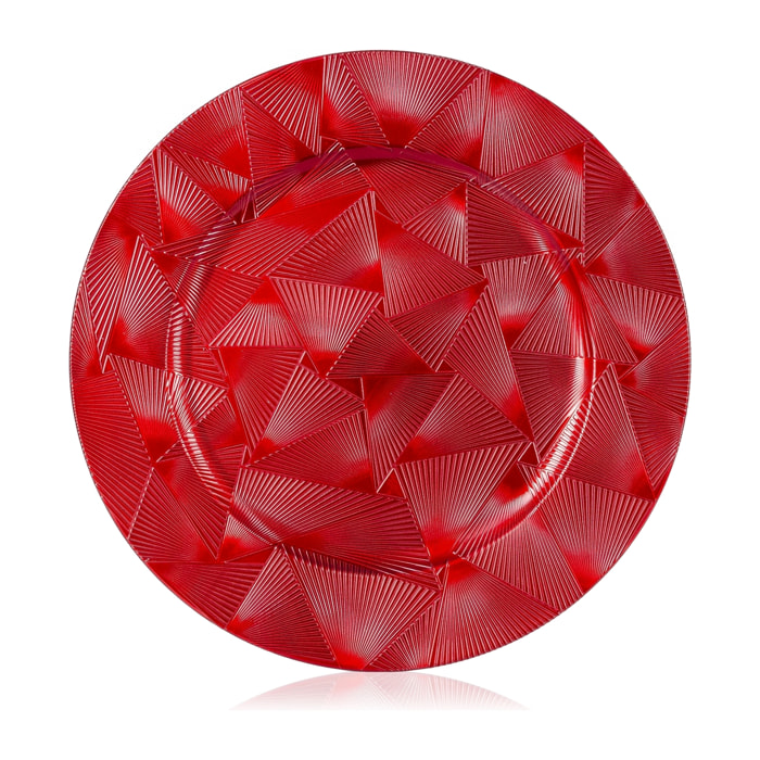 DAM  Vassoio natalizio rosso con motivo, 33 cm. 33x33x1,5cm. colore rosso