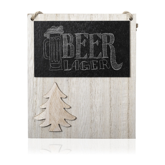 DAM Ornamento natalizio  della linea natura, con ardesia e originale disegno fustellato. 13x6x15 cm. Colore nero