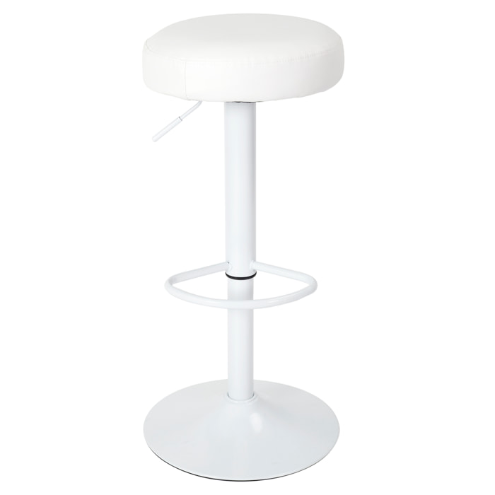 Tabouret De Bar Reglable Mumford Blanc - Lot De 2
