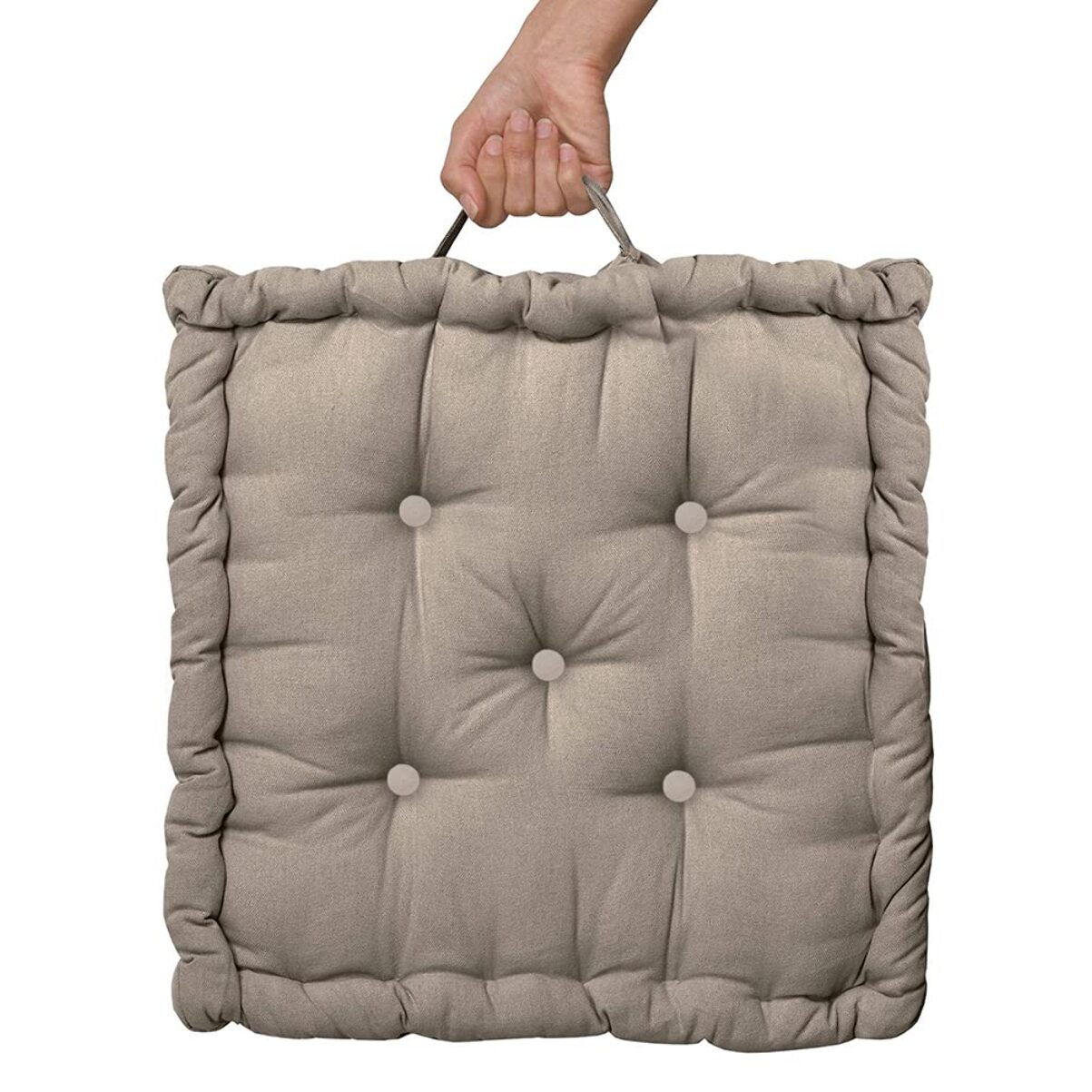 INTRECCI – Cuscino arredo 40x40 cm con maniglie, ideale per panche, giardino e picnic