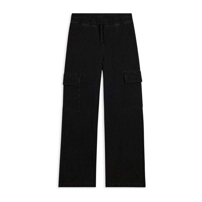 Pantaloni cargo wide leg tinta a freddo