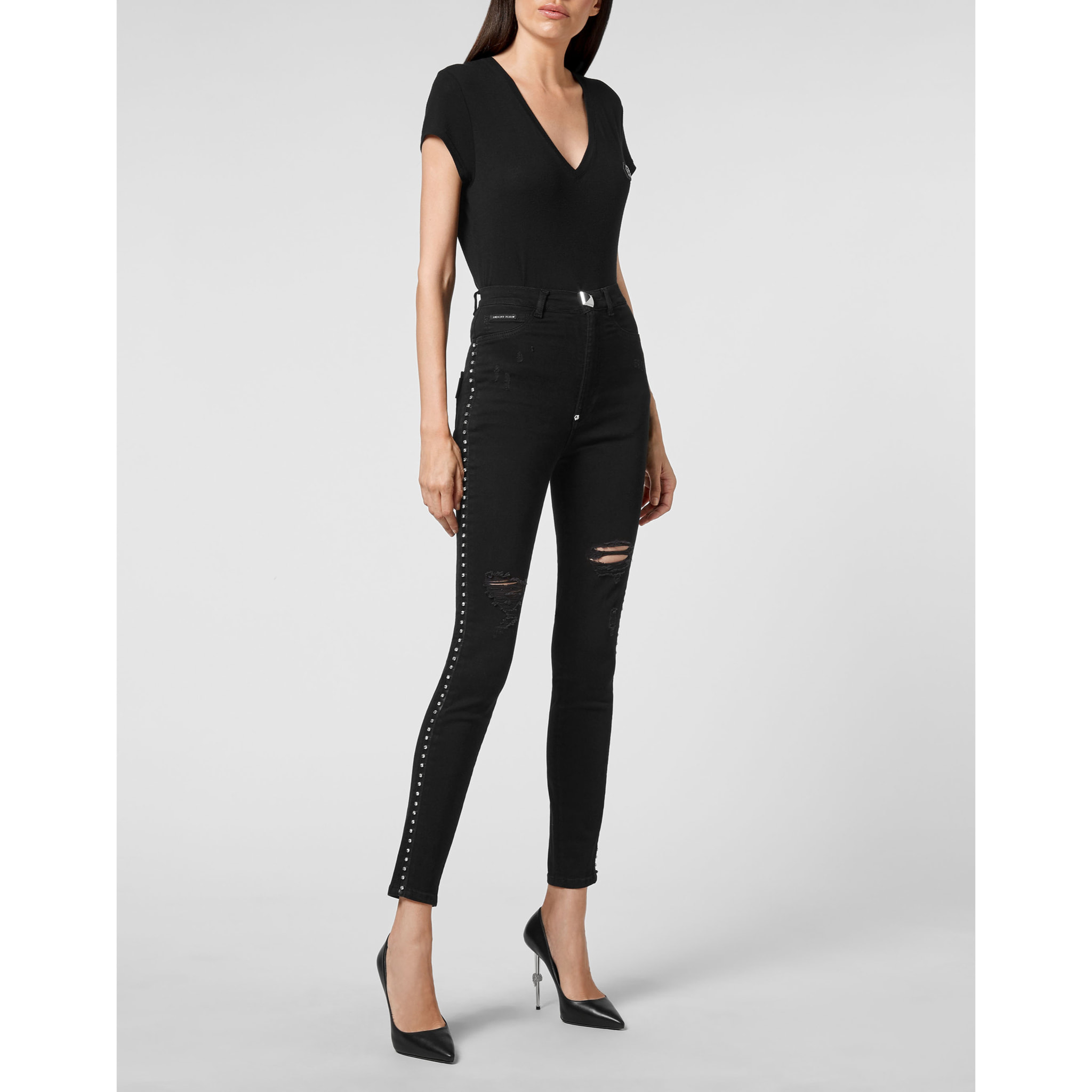 PHILIPP PLEIN Jegging de cintura alta