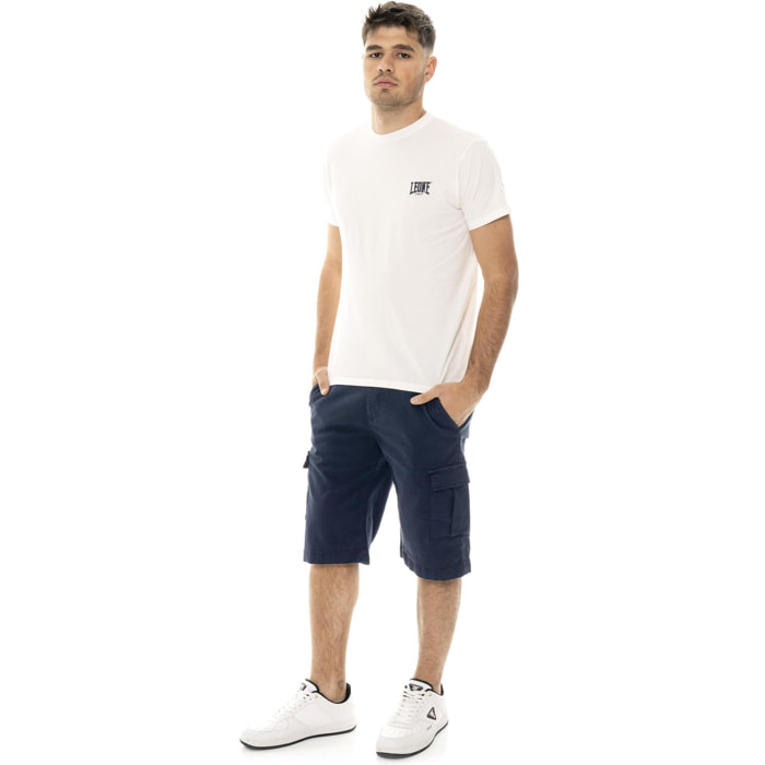 Pantalones cortos tipo bermuda cargo de sarga elástica Leone Easy para hombre