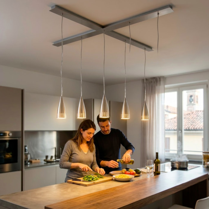 Lampada a sospensione in alluminio