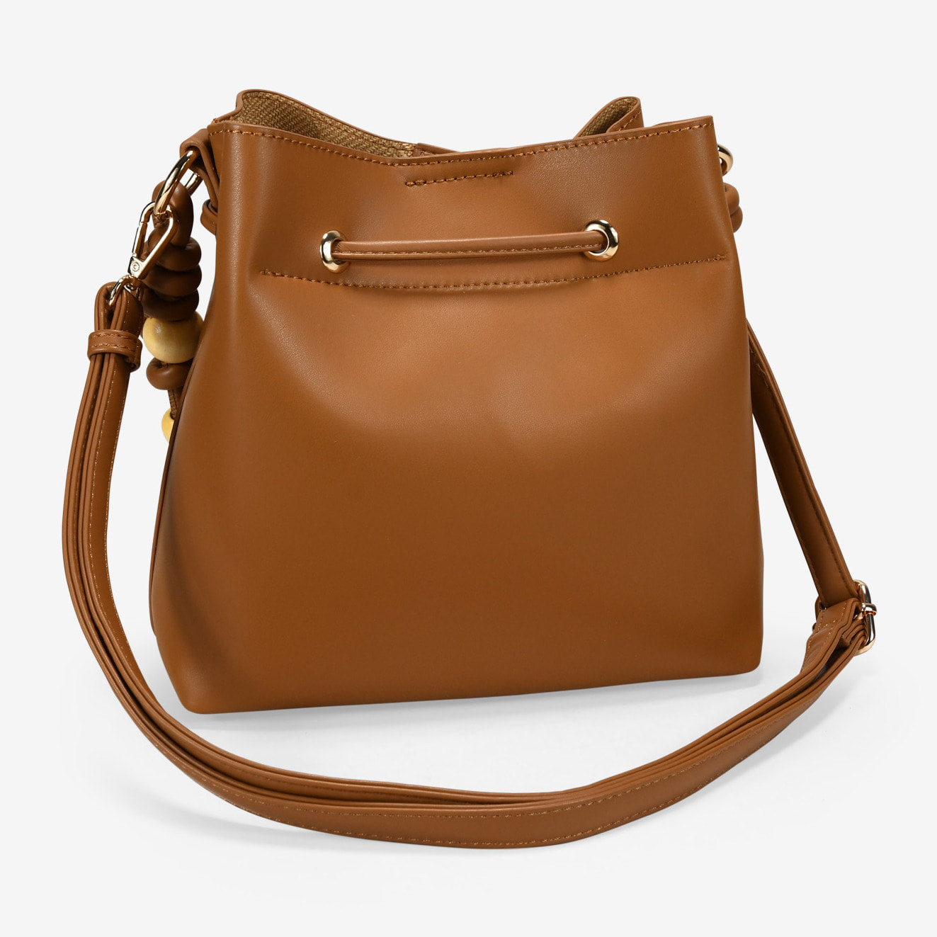 Bolso cubo tostado con doble asa
