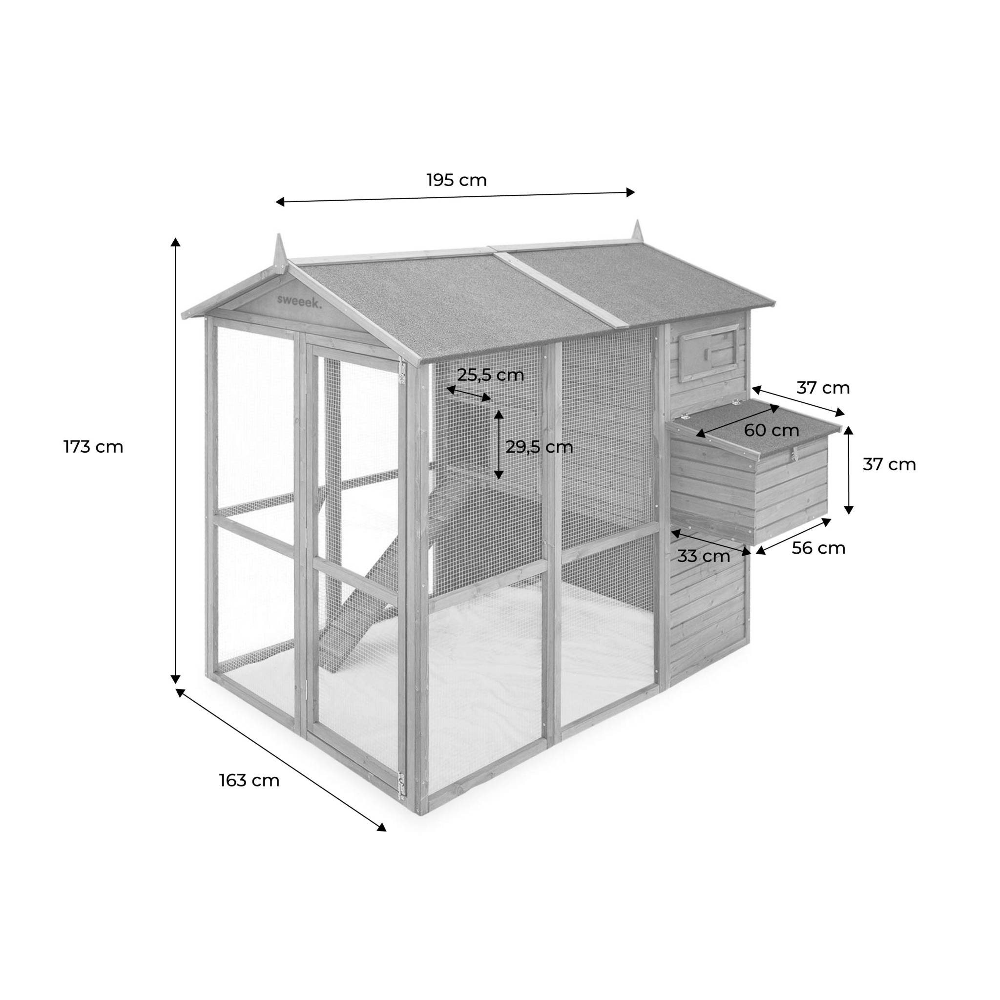 Poulailler en bois COTENTINE. 6 à 8 poules. cage à poule avec enclos